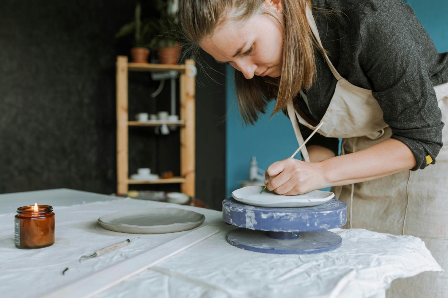 illustration workspace with drawing tools and reference materials